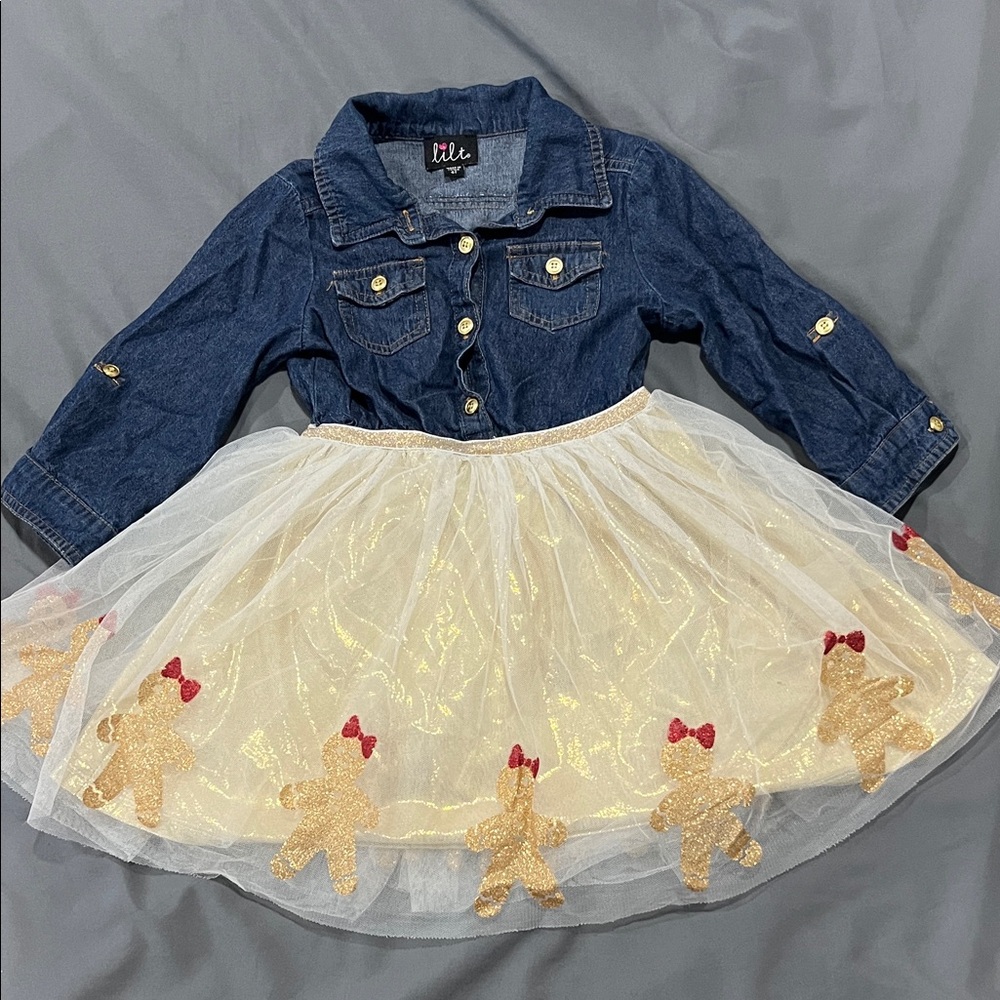 Girls Gingerbread Christmas Dress
